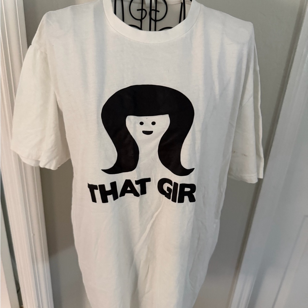 Next Level Apparel White Tee with Black 'That Girl' Graphic